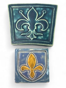 Pewabic Pottery Fleur-De-Lis Tiles
