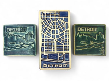 Pewabic Detroit Ceramic Tile Set