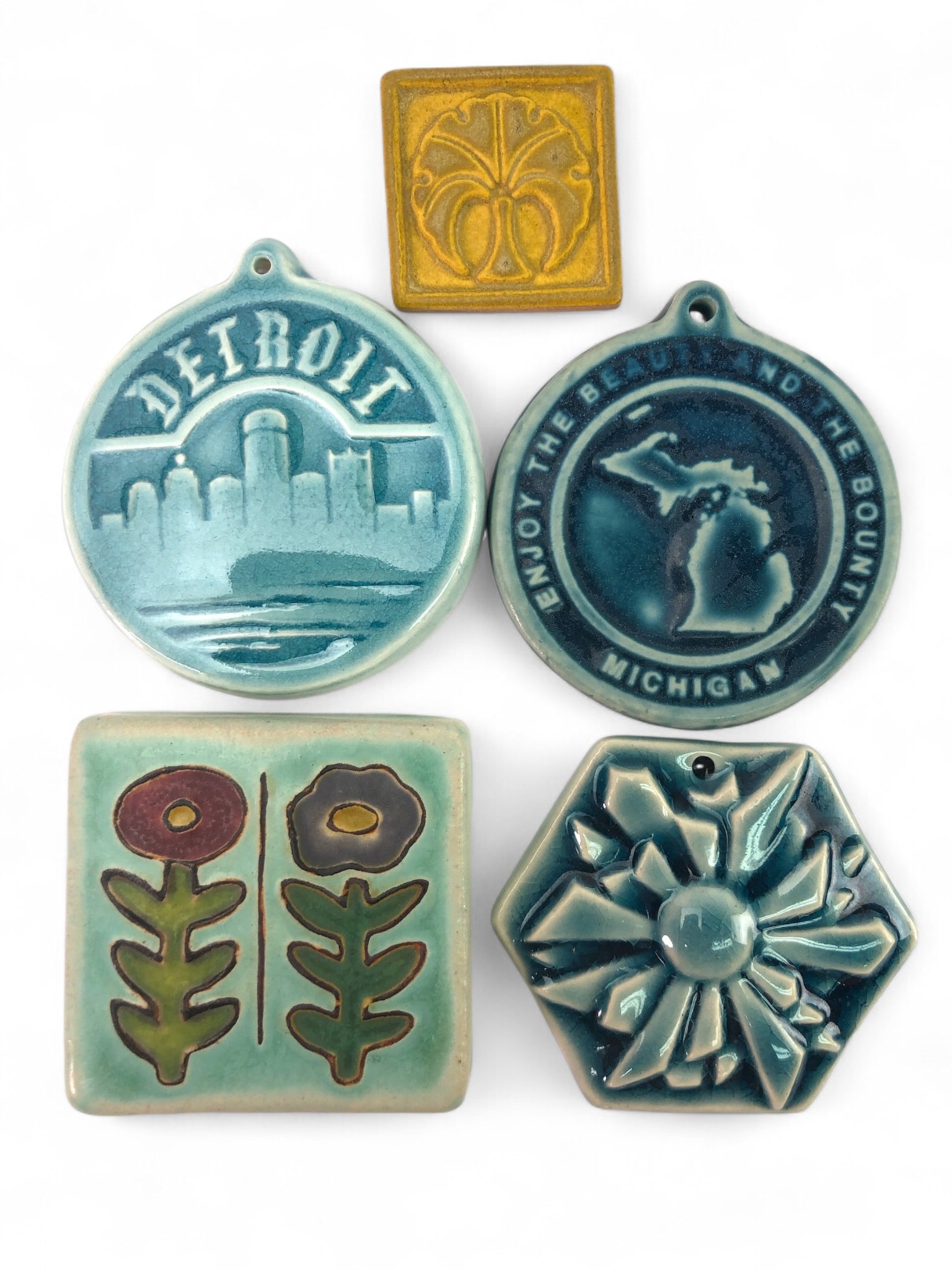 Pewabic Detroit Ceramic Art Tile Lot (1 of 12)