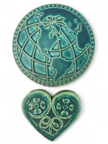 Pewabic Detroit Pottery Globe And Heart