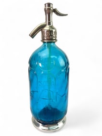 Blue Buenos Aires Soda Siphon Bottle