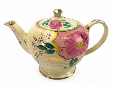 Sadler England Floral Teapot With Gold Trim