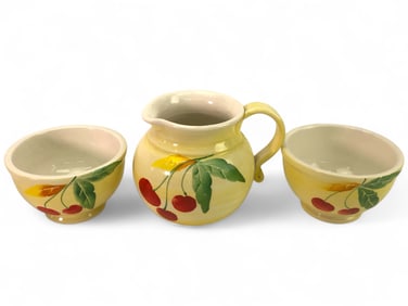 Ceramiche Italian Pitcher And Bowls Set
