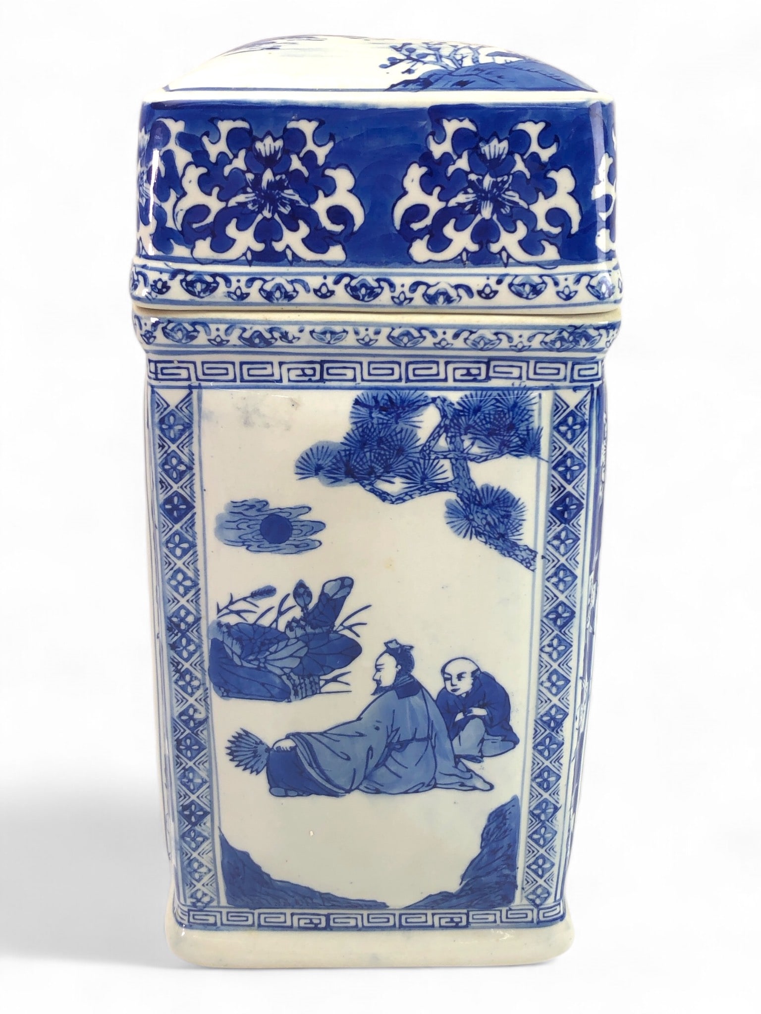 Chinese  Porcelain Lidded Jar, w Kangxi mark (1 of 9)