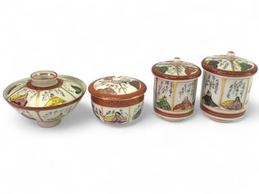 Japanese Porcelain Lidded Bowls