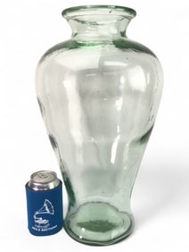 18 Inch Blue-Green Glass Vase
