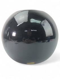 1980s Haeger Modernist Black Sphere Vase