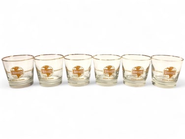 Vtg Champion Spark Plugs Rocks Glasses Set Of 6