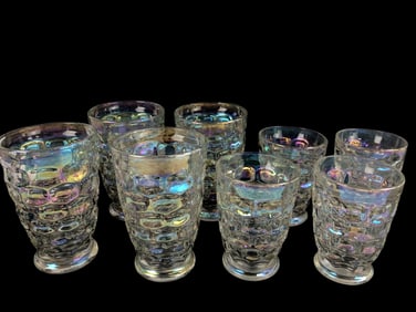 MCM Federal Glass Iridescent Colonial Tumblers