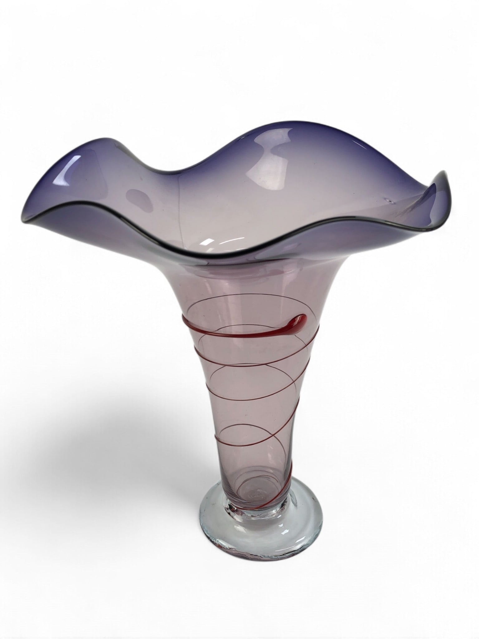 Purple And Red Hand Blown Glass Vase (1 of 6)