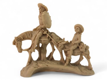 Handcrafted Don Quixote And Sancho Sculpture