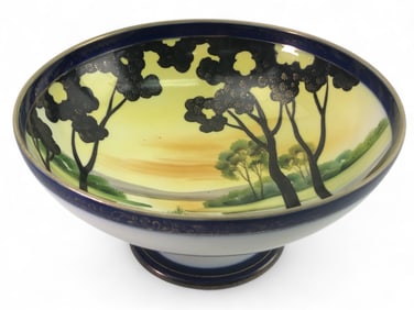 Antique Nippon Handpainted Pedestal Bowl