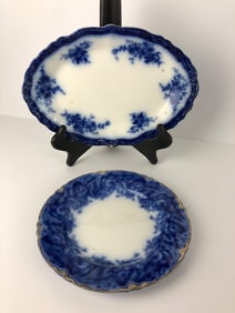 Flow Blue Plates By Meakin And Osborne