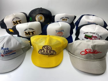 Vintage Trucker Hats With Various Logos