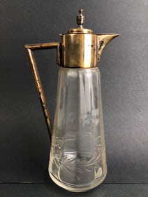 Art Deco Etched Glass Claret Jug / Carafe