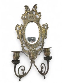 An Antique Brass Girandole Sconce, Late 19th/Early 20th Century