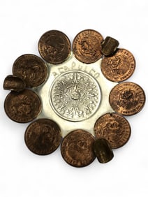 Sterling Silver And Mexican Coin Dish