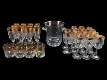 Cellini 24k Gold Rimmed Glassware Set