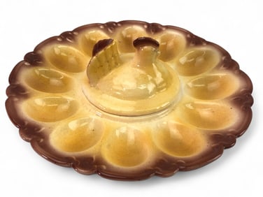 MCM Deviled Egg Tray With Lidded Relish Bowl