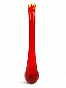 MCM L.E. Smith Amberina Swung Glass Vase