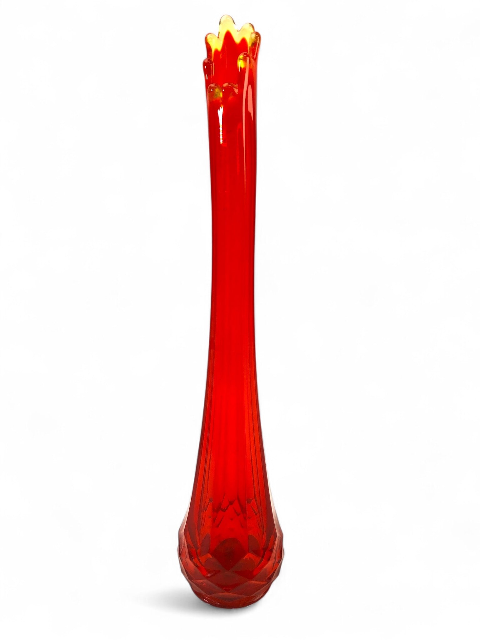 MCM L.E. Smith Amberina Swung Glass Vase (1 of 8)