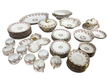 52pc Elite Works Limoges ‘Bridal Wreath’ Set