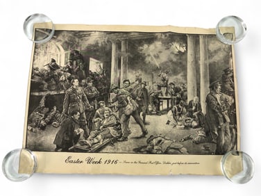 Vtg 1916 Easter Rising Dublin Ireland Poster Print