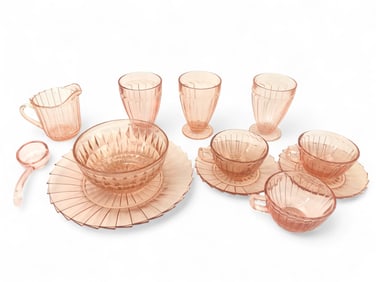 1930s Jeannette Sierra Pink Depression Glassware