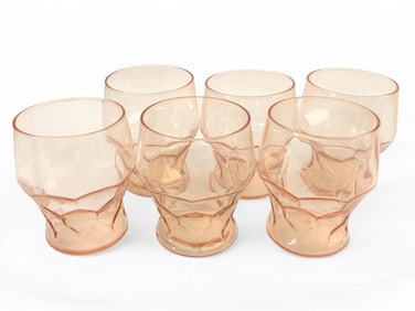 RARE 6 Paden City Georgian Pink Tumblers
