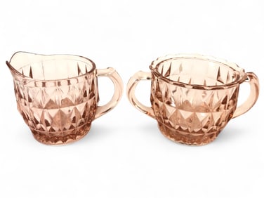 Jeannette Windsor Diamond Pink Depression Glass Set