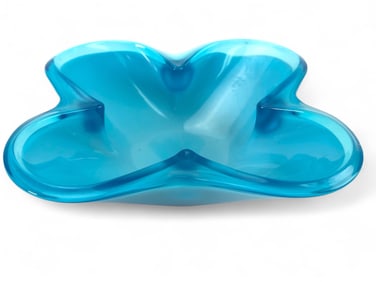 MCM Aqua And Marine Blue Cased Glass Bowl