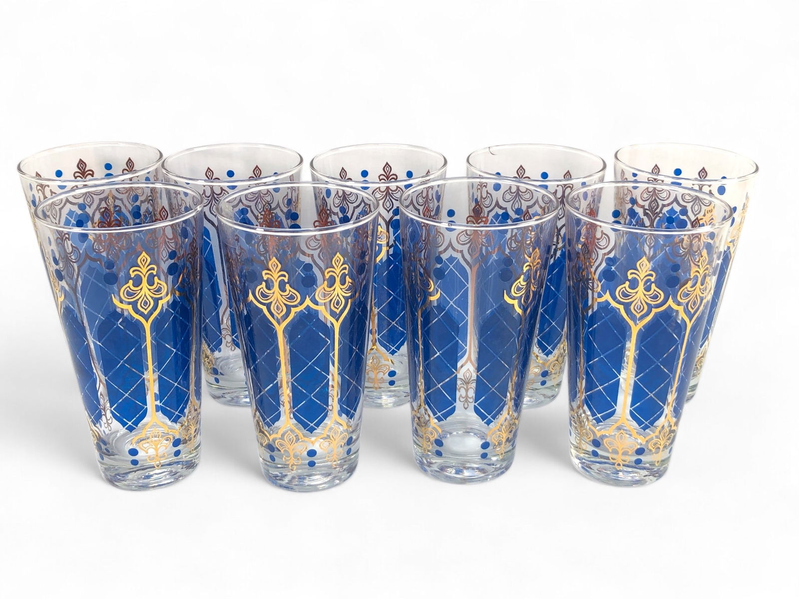 MCM Anchor Hocking Royal Blue & Gold Tumblers (1 of 5)