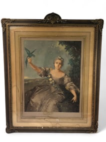 After Jean-Marc Nattier, Hand-Colored Print of Louise Henriette de Bourbon-Conti as Hebe, in a