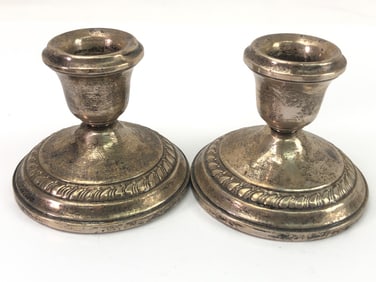 Sterling Columbia Weighted Candle Holders