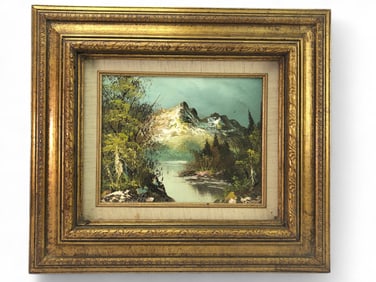 Signed G. Whitman Oil On Canvas Mountain Scene