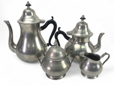 4pc Pewter Tea Set By Sleepy Hollow & Holland