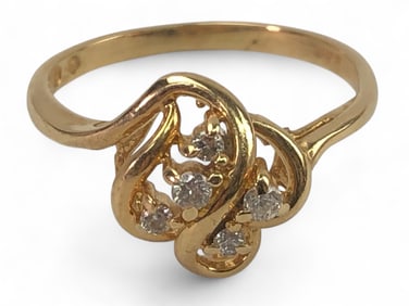 14kp Gold Ring With Authentic Diamonds