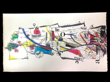 MCM Multi Media Abstract Locomotive Wall Art