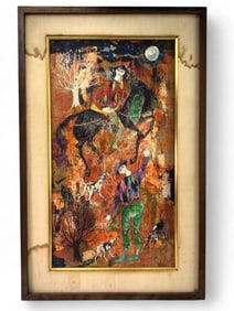Luciano Spazzali (1911-1997) Painting “Caccia