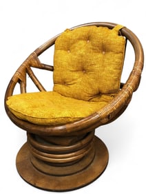 Rattan Swivel Chair With Cushion