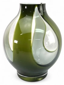 Vtg Polish Art Glass Vase 12 Inches Tall