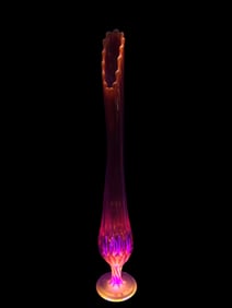 MCM UV-Glow Fenton Amberina Swung Vase