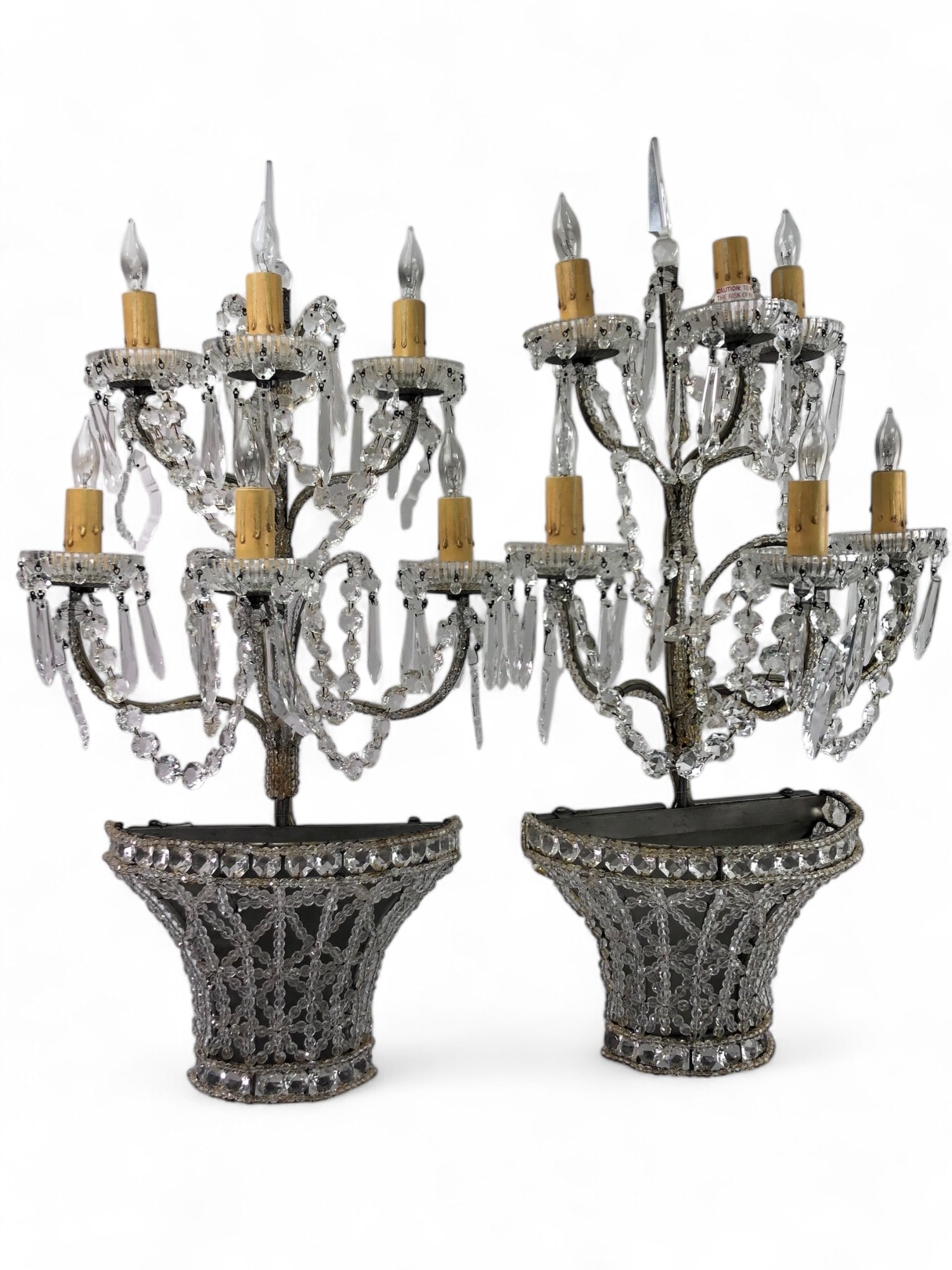 Vtg Pair Of Wall Mounted Chandelier Sconces (1 of 11)