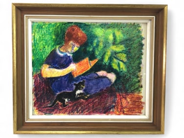 Gustav Likan  ‘Kitten’  Pastel, 1962