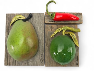 Carol Cline Lime, Pear & Red Pepper Art