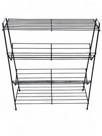 MCM Black Atomic Wire Three Tier Book Shelf