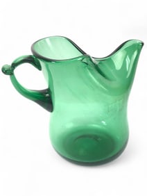 Vtg Glass Handkerchief Handblown Pitcher