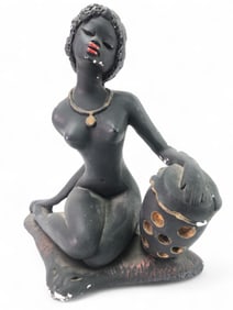 Diomede Nieri Chalkware Woman On Panther