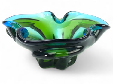 MCM Chribska Glassworks Sommerso Folded Edge Dish