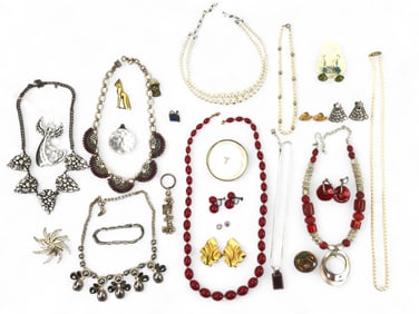 Costume Jewelry Lot With Various Signed Pieces
